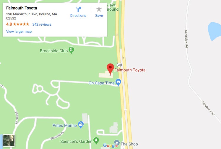 Directions to Falmouth Toyota of Bourne, MA - Cape Cod
